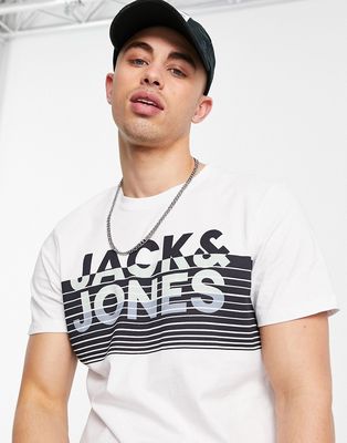 Jack & Jones large logo t-shirt in white