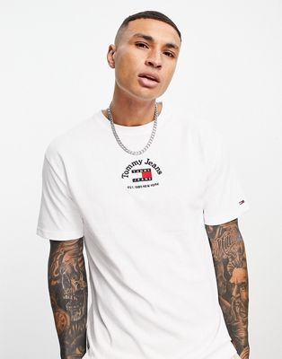 Tommy Jeans center timeless arch flag logo T-shirt in white
