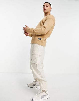 Bershka oversized crew neck in camel-Neutral