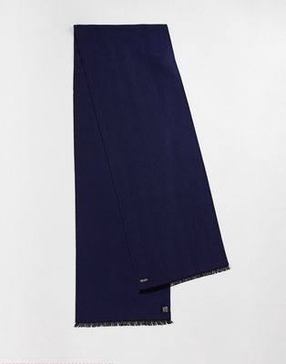 Gianni Feraud herringbone scarf in navy