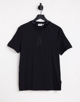 Calvin Klein hybrid logo T-shirt in black