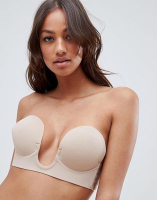 Fashion Forms u plunge backless and strapless stick on bra-Neutral