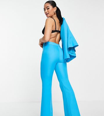 River Island Petite flared tailored pants in bright blue - part of a set-Blues