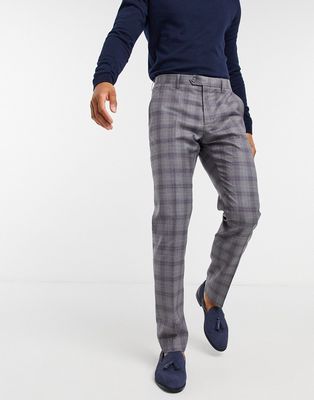 Ted Baker Dorlnt slim-fit debonair check smart pants-Grey