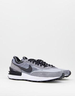 Nike Waffle One SE sneakers in cool gray/black
