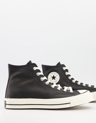 Converse Chuck 70 Hi leather sneakers in black