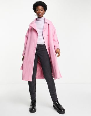 Nobody's Child relaxed coat in dusky pink