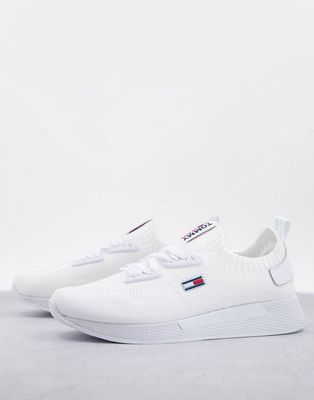Tommy Jeans Flexi flag logo sneakers in white