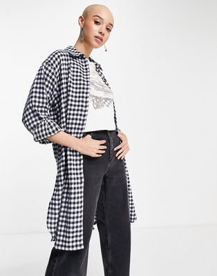 New Look oversized shirt in blue gingham-Blues