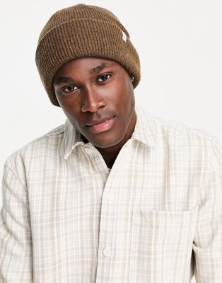 Selected Homme wool mix beanie in brown