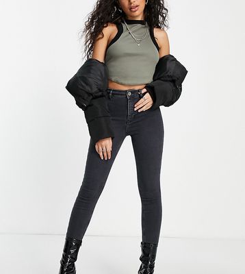 Topshop Petite Joni jeans in washed black