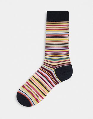 Paul Smith classic stripe socks in black
