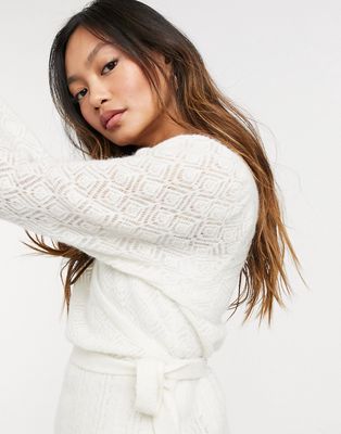 & Other Stories wrap sweater in off white