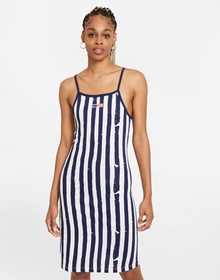 Nike RWD deck stripe cami dress in navy/white