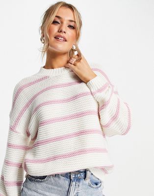 In The Style x Billie Faiers stripe sweater in pink multi