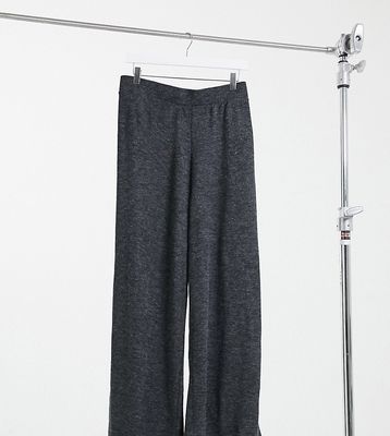 Only Curve jersey wide leg pants in gray-Grey