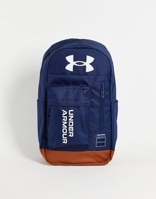 Under Armour Halftime backpack in navy and brown