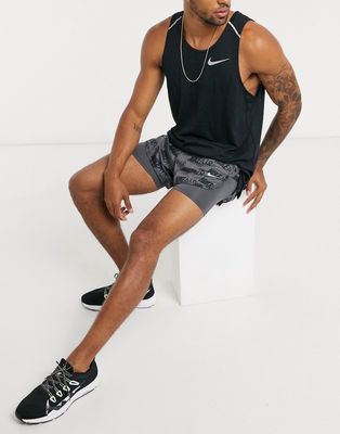 Nike Running AeroSwift Stride 7 inch 2 in 1 shorts in black-Grey