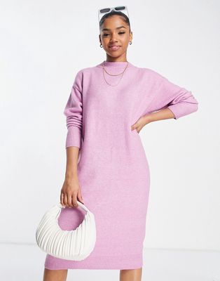 Monki knitted midi dress in purple