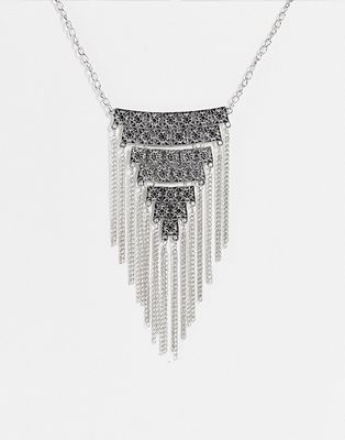 SVNX dangling chains silver necklace