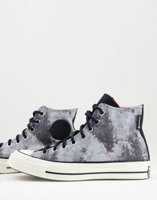 Converse Chuck 70 Hi GORE-TEX graphic print sneakers in ash stone-Gray