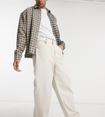 Reclaimed Vintage Inspired 90's baggy jean in ecru-White