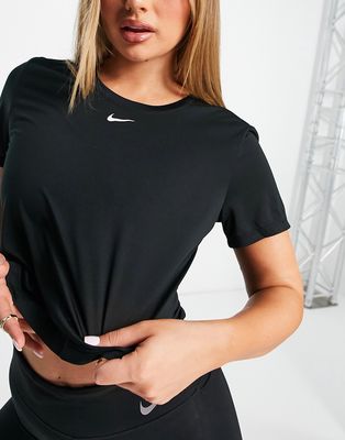 Nike Training Dri-FIT One crop t-shirt in black
