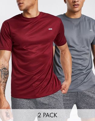 ASOS 4505 icon easy fit training T-shirt 2 pack-Multi