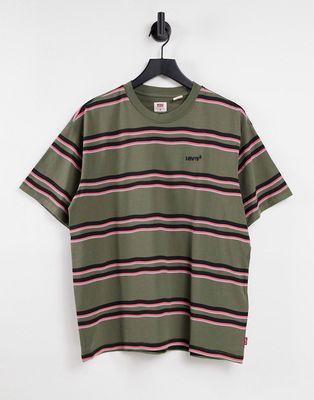Levi's red tab vintage t-shirt in green stripe-Multi