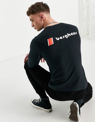 Berghaus Heritage front and back long sleeve t-shirt in black