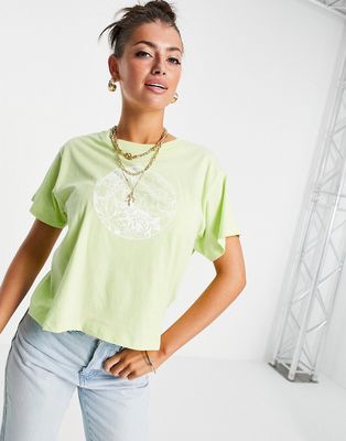 Levi's varsity t-shirt with floral logo in green