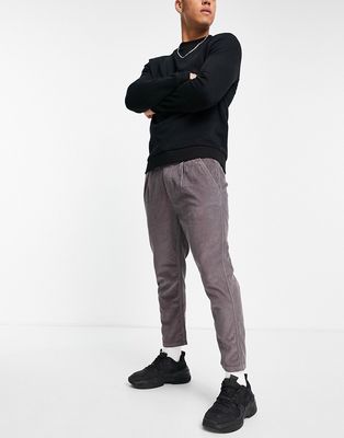 Another Influence cord carpenter pants in dark gray