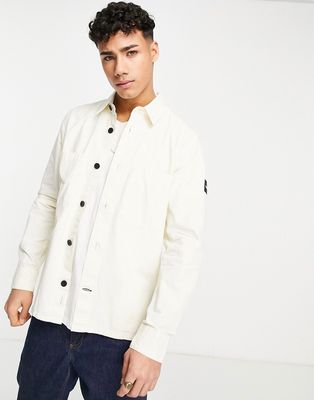 Calvin Klein rip stop overshirt in ecru-White