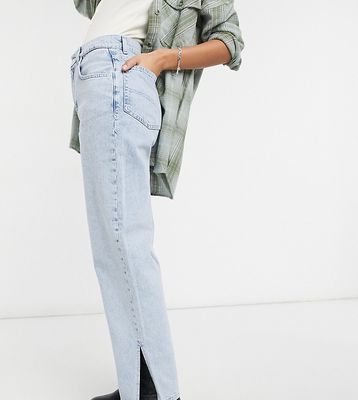 Reclaimed Vintage Inspired 90's dad jean in bleach wash with split hems-Blues