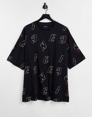 Nicce surface all over print t-shirt in black