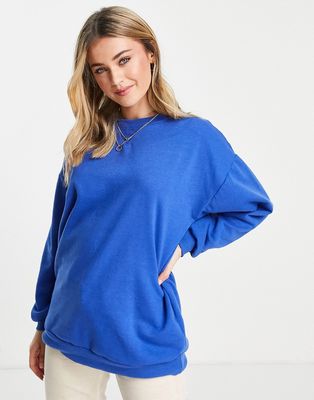 Stradivarius STR oversized sweat in blue-Blues