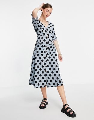 Urban Threads midi dress in polka dot-Multi