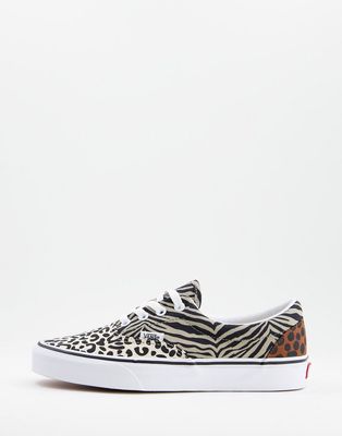 Vans Era Safari Multi animal print sneakers in black-Brown