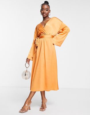 Trendyol midi dress in cinnamon-Orange