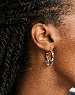 Liars & Lovers Mixed crystal ring hoop earrings in gold-Multi