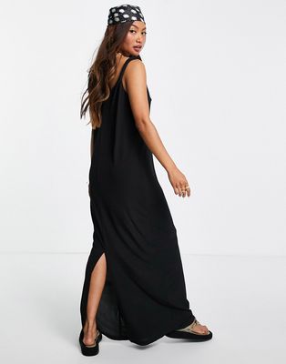 Vero Moda twisted strap maxi dress in black