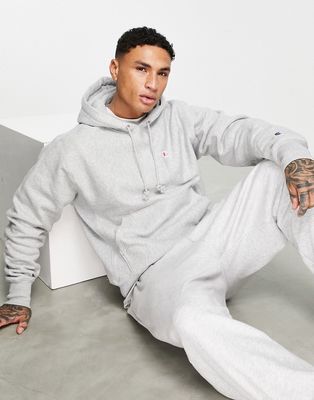 Champion small logo hoodie in gray