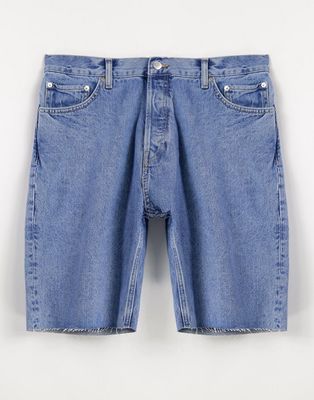 Weekday space denim shorts in hanson blue-Blues