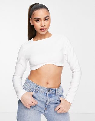 Femme Luxe crop blouse in white