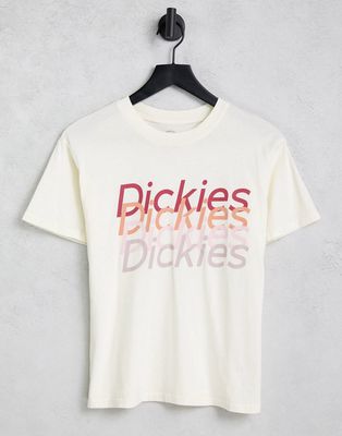 Dickies Girl boyfriend t-shirt in cream-White