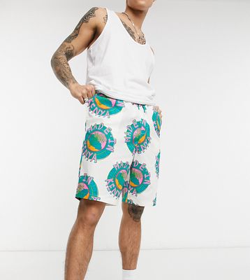 ASOS MADE IN KENYA slim fit shorts in trophy print - part of a set-White