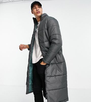 Another Influence Tall longline puffer in charcoal-Gray