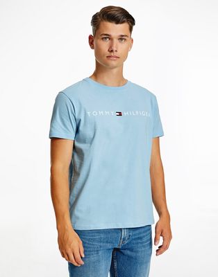 Tommy Hilfiger lounge logo t-shirt in blue-Blues