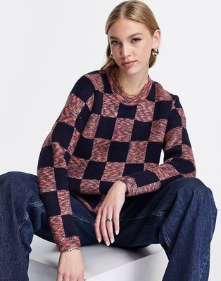 Madewell checkerboard sweater in multi