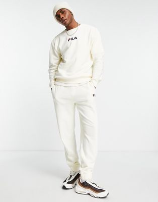Fila sweatpants with logo in off white